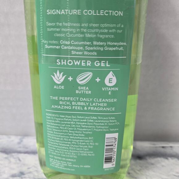 SEALED Bath and Bodyworks Cucumber Melon Shower Gel 10 fl oz Signature Scent - Picture 5 of 7